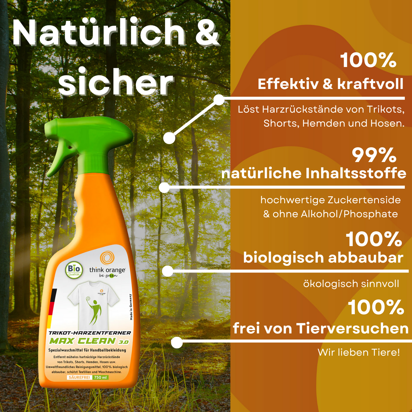 TOBG® Harzentferner Handball für Trikots 750ml Spray - MAX CLEAN 3.0