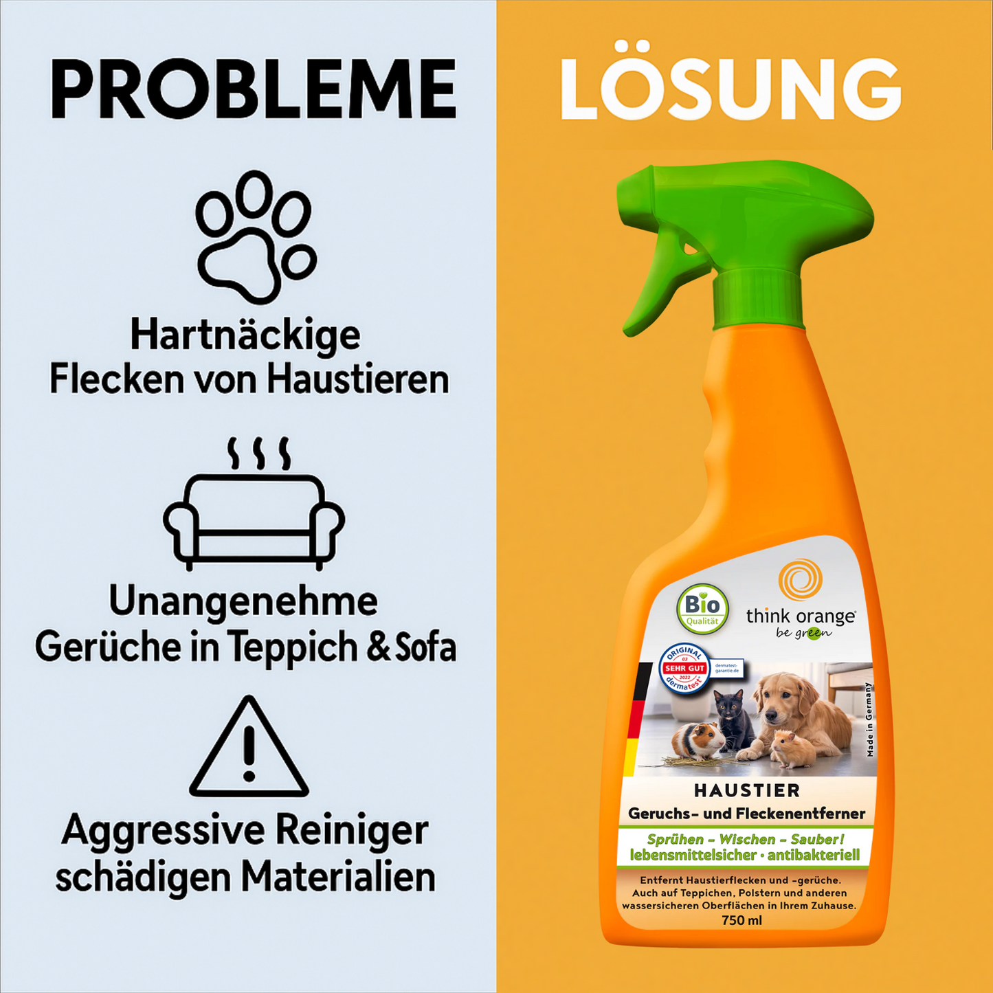 TOBG Haustier Geruchs- & Fleckenentferner 750 ml