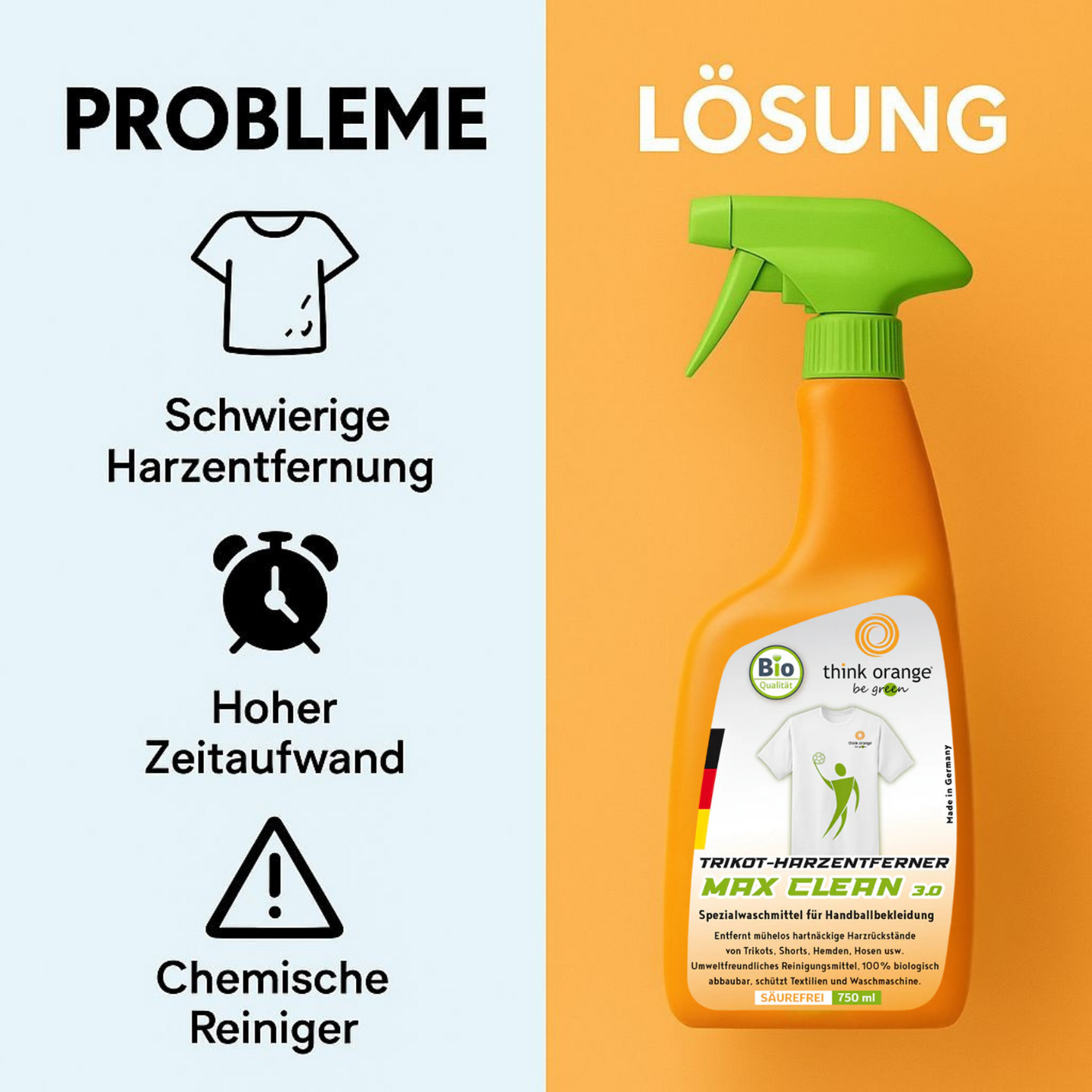 TOBG® Harzentferner Handball für Trikots 750ml Spray - MAX CLEAN 3.0