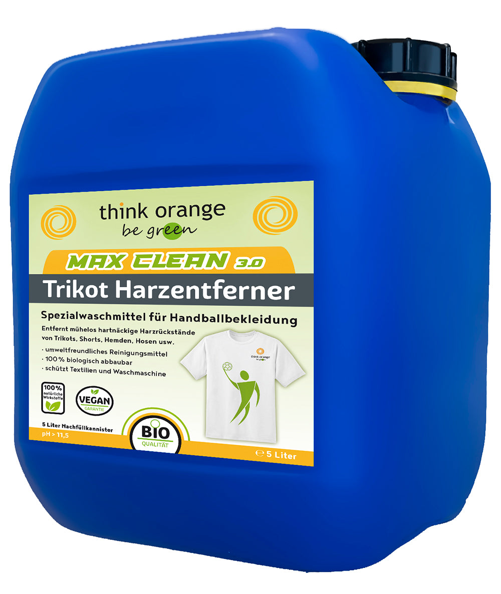 TOBG® Harzentferner Trikots Handball MAX CLEAN 3.0 Kanister 5 Liter