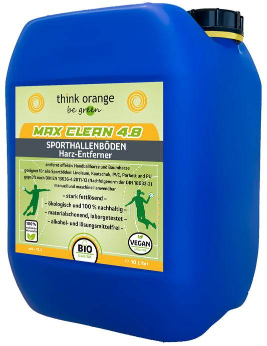 TOBG® Harzentferner Sporthallenböden MAX PURE 4.8    10 Liter Kanister